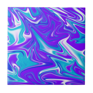 Himmels Wellen: Der blaue weiße und violette Marmo Fliese