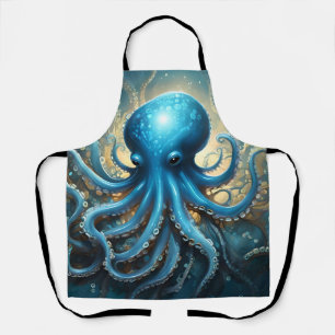 Himmels Wellen: Die Blaue Oktopus-Fraktalkunst Schürze