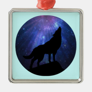Himmels Wolf Silbernes Ornament