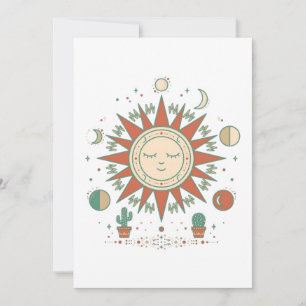 Himmels Wüsten-Rundsticker - Sonne Mond Planet C Save The Date