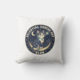 Himmels-Zodiak-Katze Niedliche Katze T-Shirt-Desig Kissen