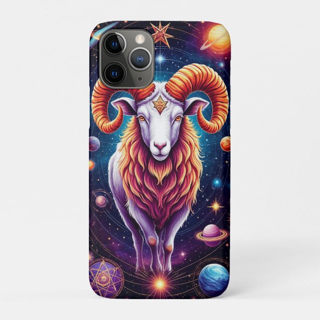 Himmels-Zodiak-Kunst mit kosmischem Widder Case-Mate iPhone Hülle (Rückseite)