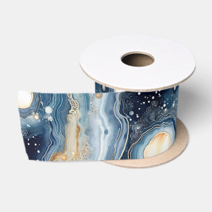 Himmelsachat   Abstrakter Planetarischer Stein Satinband