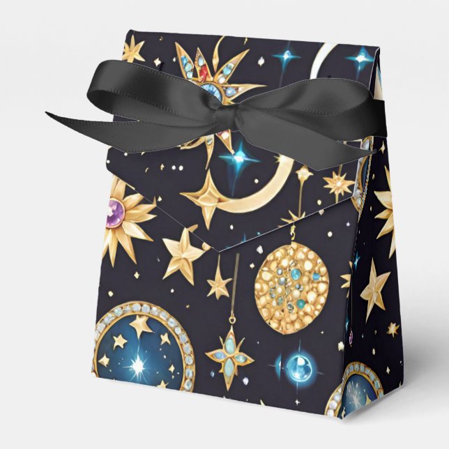 Himmelsaussage auf Mond und Sternen Geschenkschachtel (Vorderseite)