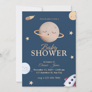 Himmelsbabyparty-Einladung Navy Star Einladung