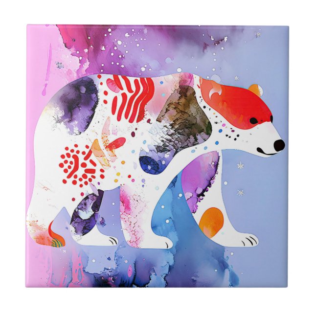 Himmelsbär mit einem Lächeln Fliese (Vorderseite)