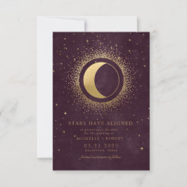 Himmelsblau-Sterne-Foto Mitternacht Save the Date Einladung