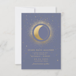 Himmelsblau-Sterne-Foto Mitternacht Save the Date Einladung