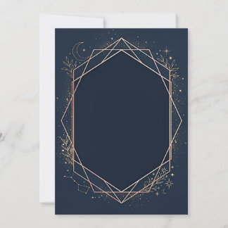 Himmelsblaue Navy & Gold Leere Einladung