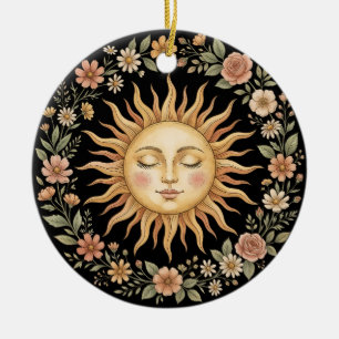 Himmelsbotaniksonne Keramik Ornament