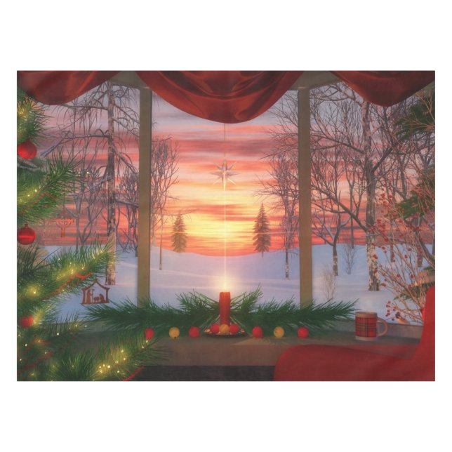 Himmelsfest Weihnachts-Weihnachtslieder Tischdecke (Vorderseite (Horizontal))