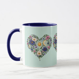 Himmelsflora-Herz-Kaffeetasse  Tasse
