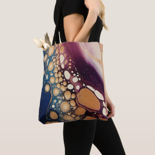 Himmelsfluid-Marmor in Mitternachtsgold Tasche