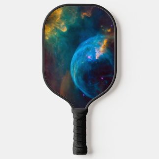 Himmelsfoto Teal und Aqua-Blasen-Nebel Pickleball Schläger