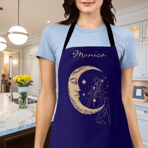 Himmelsfrau Mond & Sterne, Boho, elegantes Gold Schürze