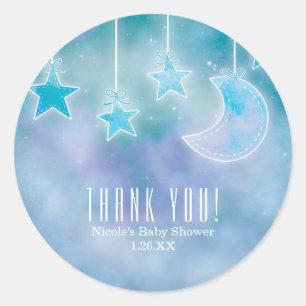 Himmelsgalaxie-Babyshower-Gunstickern Runder Aufkleber