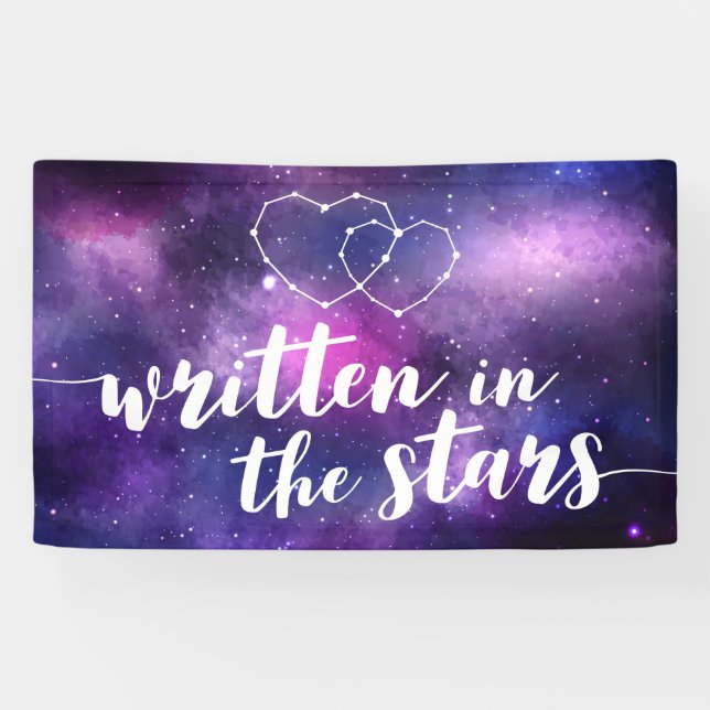 Himmelsgalaxie Hochzeit geschrieben in den Sternen Banner (Horizontal)