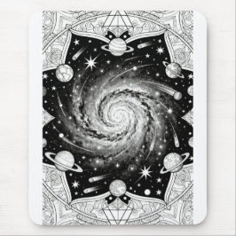 Himmelsgalaxie-Mandala-Kunstprint | Kosmische Wand Mousepad