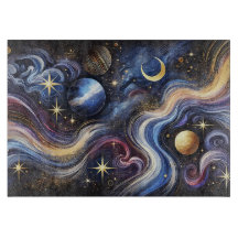 Himmelsgalaxie Sterne Schneidbrett Kosmische Küche