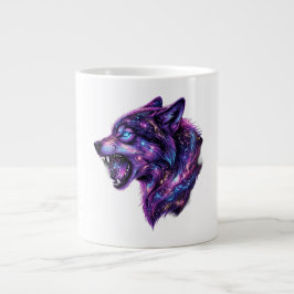 Himmelsgalaxie Wolf Brüllen Grafik T-Shirt Jumbo-Tasse