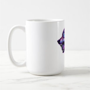 Himmelsgalaxie Wolf Brüllen Grafik T-Shirt Kaffeetasse