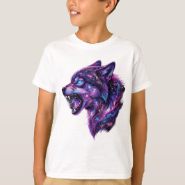 Himmelsgalaxie Wolf Brüllt Grafik T-Shirt