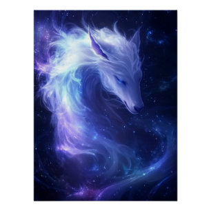 Himmelsgeistiger Drache in kosmischen Träumen Poster