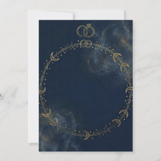 Himmelsgold Mond & Stern Blau Hochzeitseinladung Einladung