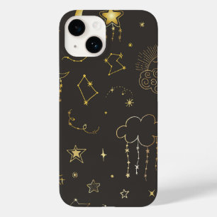 Himmelsgoldene Sterne, Mond und Sternbilder Case-Mate iPhone 14 Hülle