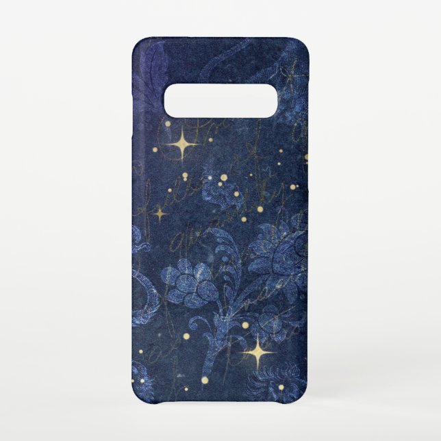 Himmelsgoldensterne Blau blühender vergoldeter Gol Samsung Galaxy Hülle (Rückseite)