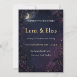 Himmelsgotische Mond-Hochzeitseinladung zum Bearbe Einladung
