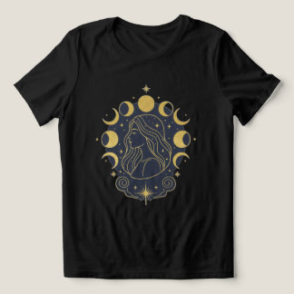Himmelsgöttin Mond & Sterne Damen T-Shirt Tri-Blend Shirt