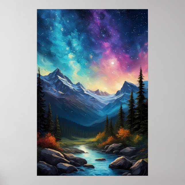 Himmelsharmonie, atemberaubender Sternenhimmel Poster (Vorne)