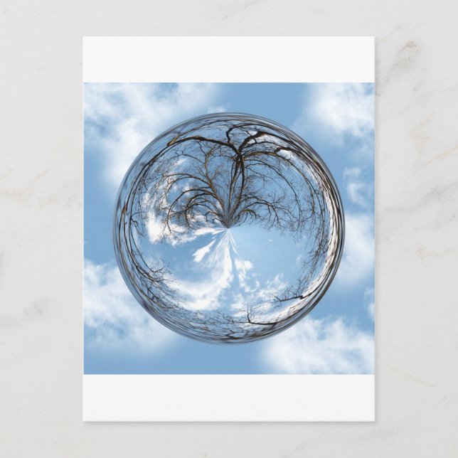 Himmelshöhen mit Bäumen, Wolken, Himmel, Blase Postkarte (Vorderseite)