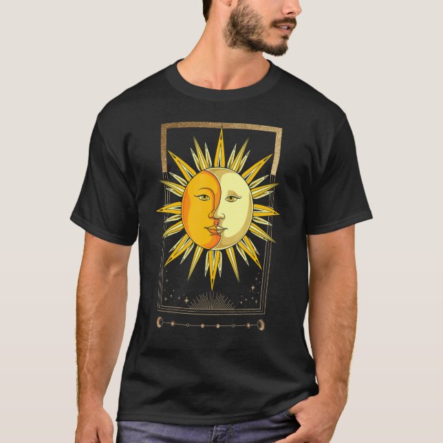 Himmelskörper Bohemische Ästhetik Boho Sun Moon As T-Shirt (Vorderseite)