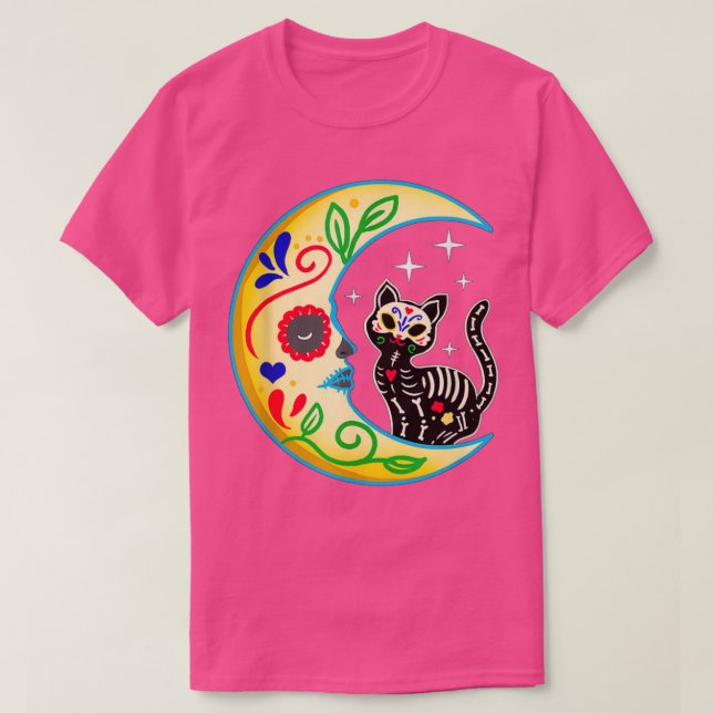 Himmelskörper Katzenmond Halloween der Toten 2 T-Shirt (Design vorne)