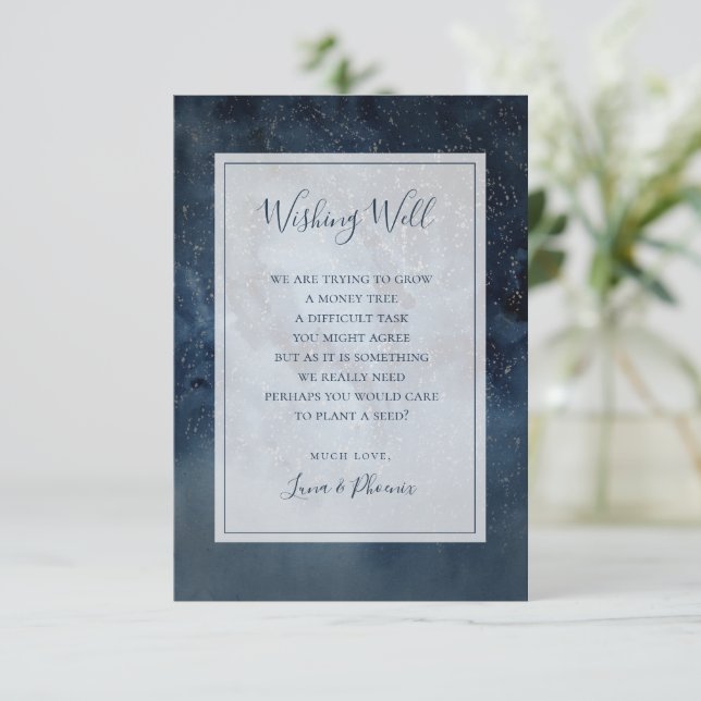 Himmelskörper mit Frame Wedding wünschenswert Begleitkarte (Stehend Vorderseite)