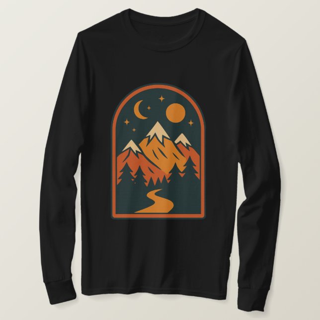 Himmelslandschaft Herren Langarm-T-Shirt T-Shirt (Design vorne)