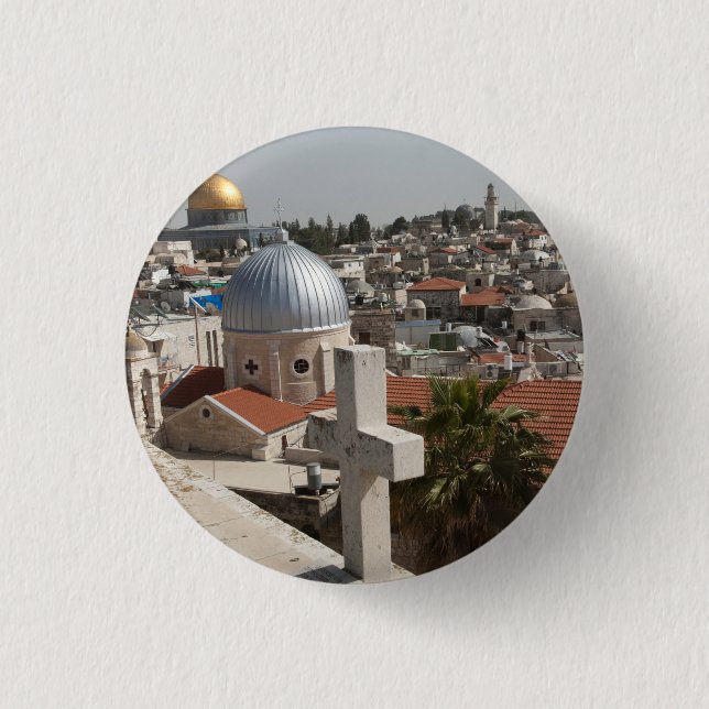 Himmelslinie des alten Jerusalems Button (Vorderseite)