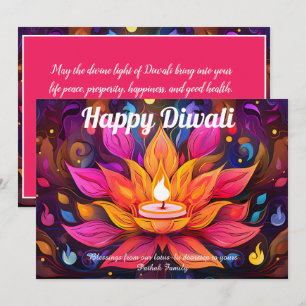 Himmelslotus-Diwali-Karte Einladung