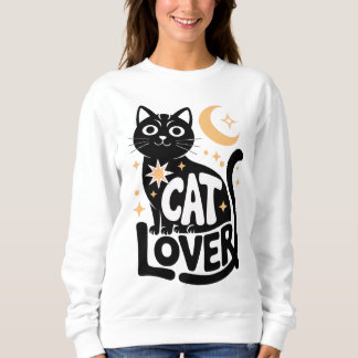 Himmelsmagie-Design für schwarze Katzenliebhaber Sweatshirt