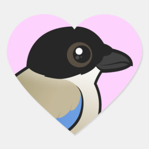 Himmelsmagpie Herz-Aufkleber