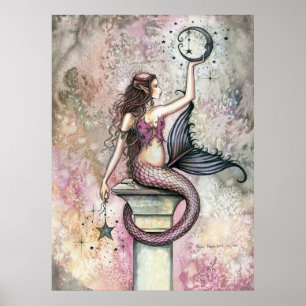Himmelsmeerjungfrau Fantasy Art Poster Druck