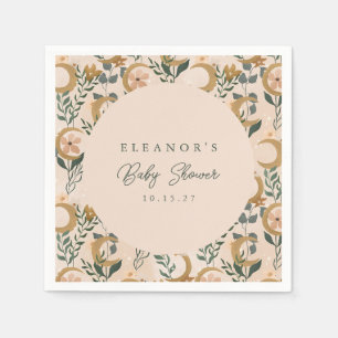 Himmelsmond Floral Boho Neutrale Babyparty Serviette