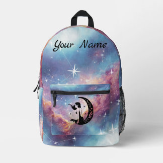 Himmelsmond Göttin/ Galaxie & Sterne Ästhetik Bedruckter Rucksack