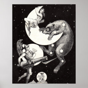 Himmelsmond Himmel Universum Gott Nacht Illustrati Poster