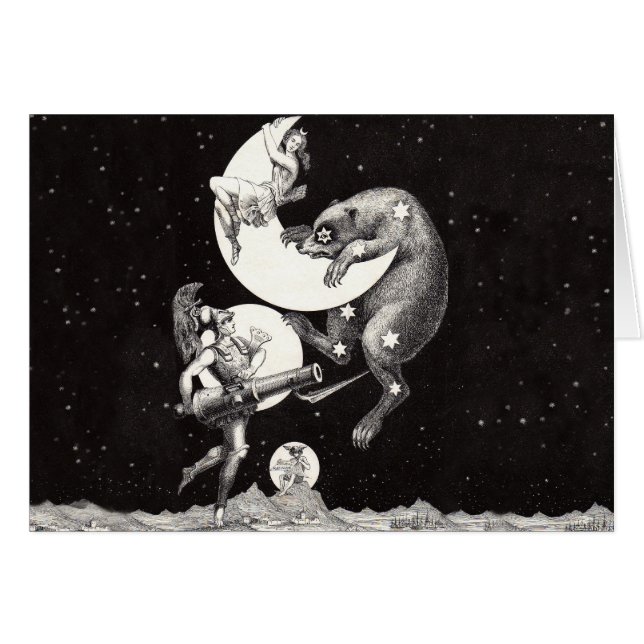 Himmelsmond Himmelswelt Gottes Nacht Illustration (Vorderseite (Horizontal))