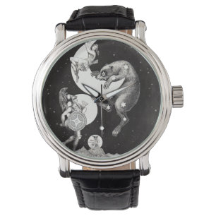 Himmelsmond Himmelswelt Gottes Nacht Illustration Armbanduhr