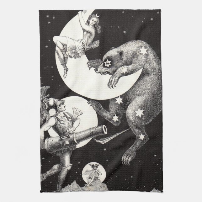 Himmelsmond Himmelswelt Gottes Nacht Illustration Handtuch (Vertikal)