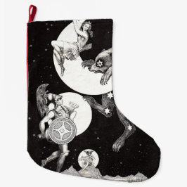 Himmelsmond Himmelswelt Gottes Nacht Illustration Kleiner Weihnachtsstrumpf